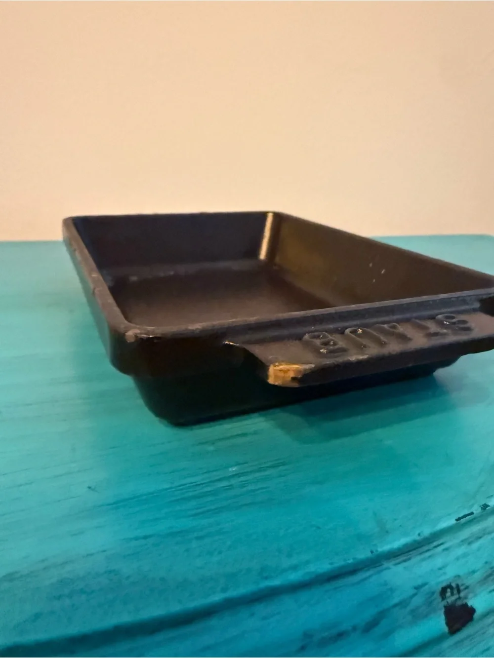 Staub Cast Iron Rectangular Baking Dish No. 15 Black Made in France Gratin Pan